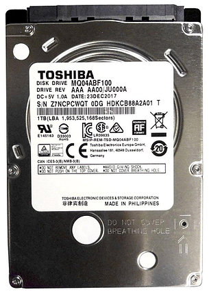 Жесткий диск для ноутбука 1Tb Toshiba 5400rpm, 2.5", 8M cache, фото 2