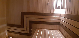 Финская сауна с парообразователем. Размер = 3,0 х 2,2 х 2,2 м. Адрес: г. Алматы, ЖК "Mountain Drive" 19