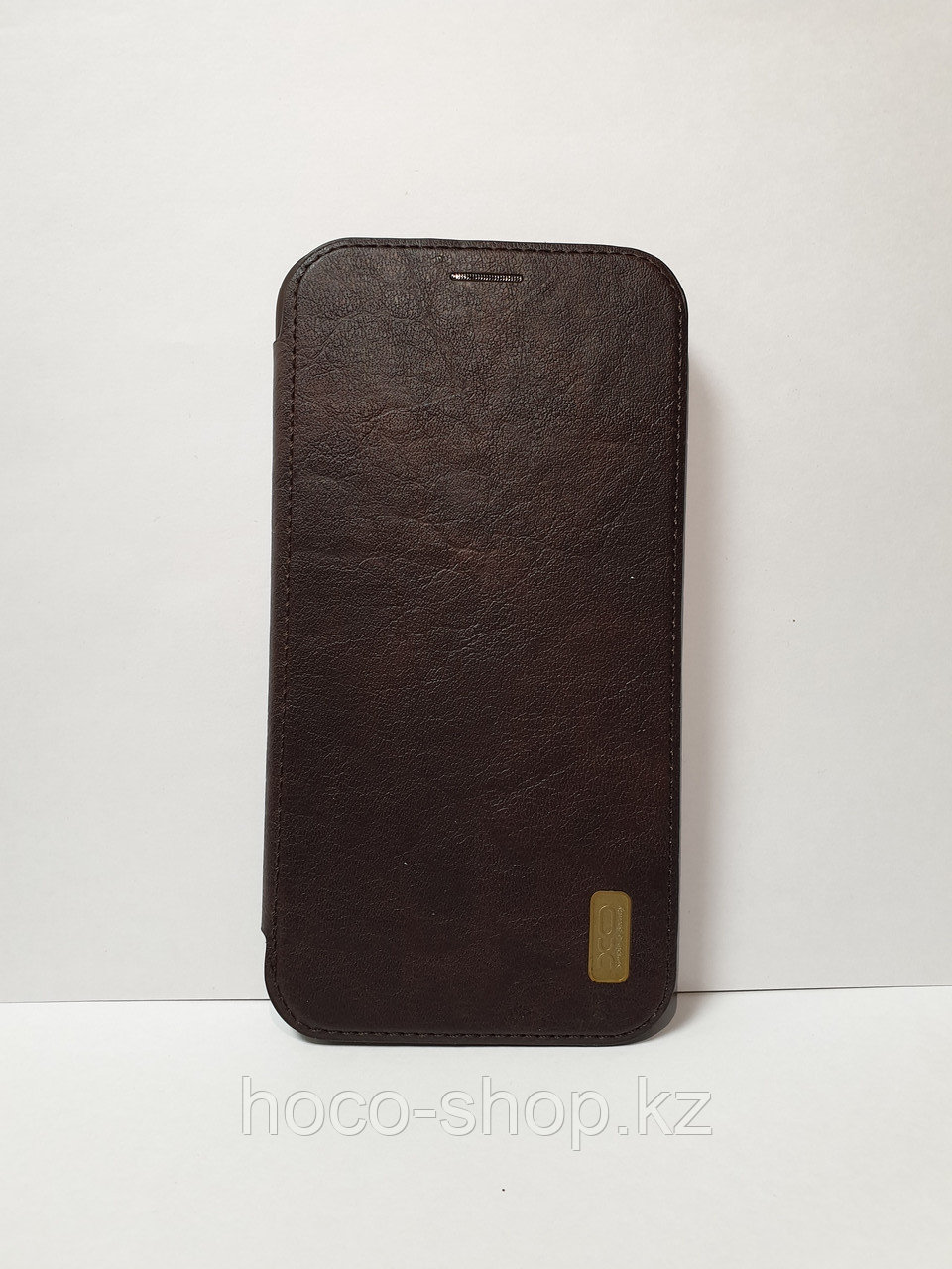 Кожаный защитный чехол-книжка для iPhone 11 "XO", темно-коричневый