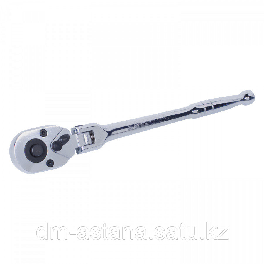 KING TONY Трещотка 1/2", 300 мм, 32 зубца, флажковая с кнопкой, шарнирная KING TONY 4781-12P