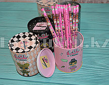 Копилка жестяная круглая, подставка для карандашей 10,5*8,5 см, куклы LOL в ассортименте