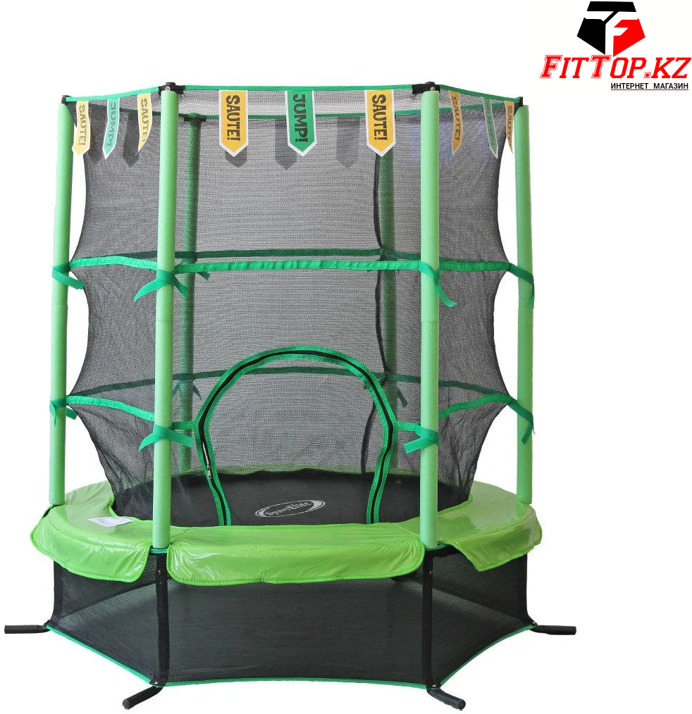Батут SportElite 1,37м GB30101-4.5FT с защитной сеткой внутрь, салатовый