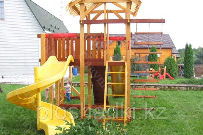 Детская площадка Савушка 18 с игровой башней, винтовой горкой, альпинистской и шведской стенкой, песочницей - фото 9 - id-p74564492