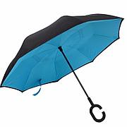 Умный зонт Наоборот, цвет голубой + черный