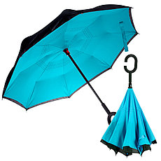 Умный зонт Наоборот, цвет голубой + черный, фото 2