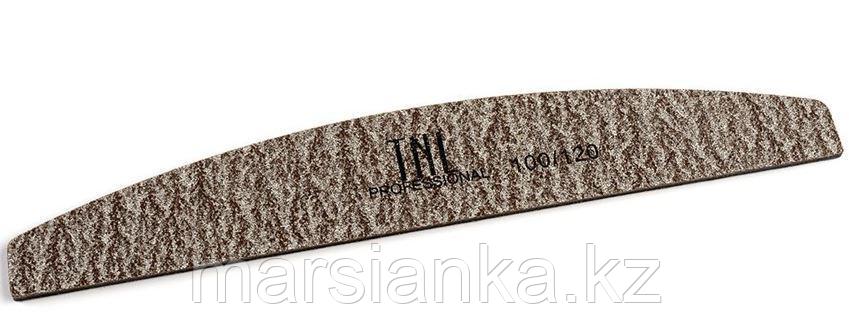 Пилка для ногтей "лодочка" 100/180 TNL, коричневая в уп. пластик основа, фото 2
