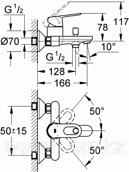 Смеситель для ванны GROHE BauLoop, хром (23341000) - фото 2 - id-p74888401