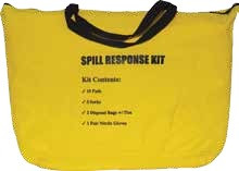 Набор  автомобильный SPILL KIT в прочной желтой сумке, впитывает 19L / 5Gal разлива масла