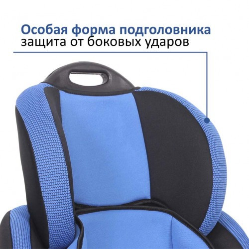 Детское автомобильное кресло SIGER "Стар ISOFIX" синий, 1-12 лет, 9-36 кг, группа 1/2/3