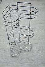 Угловая полка металлическая "Сердечка",3-полки,хром 4883A