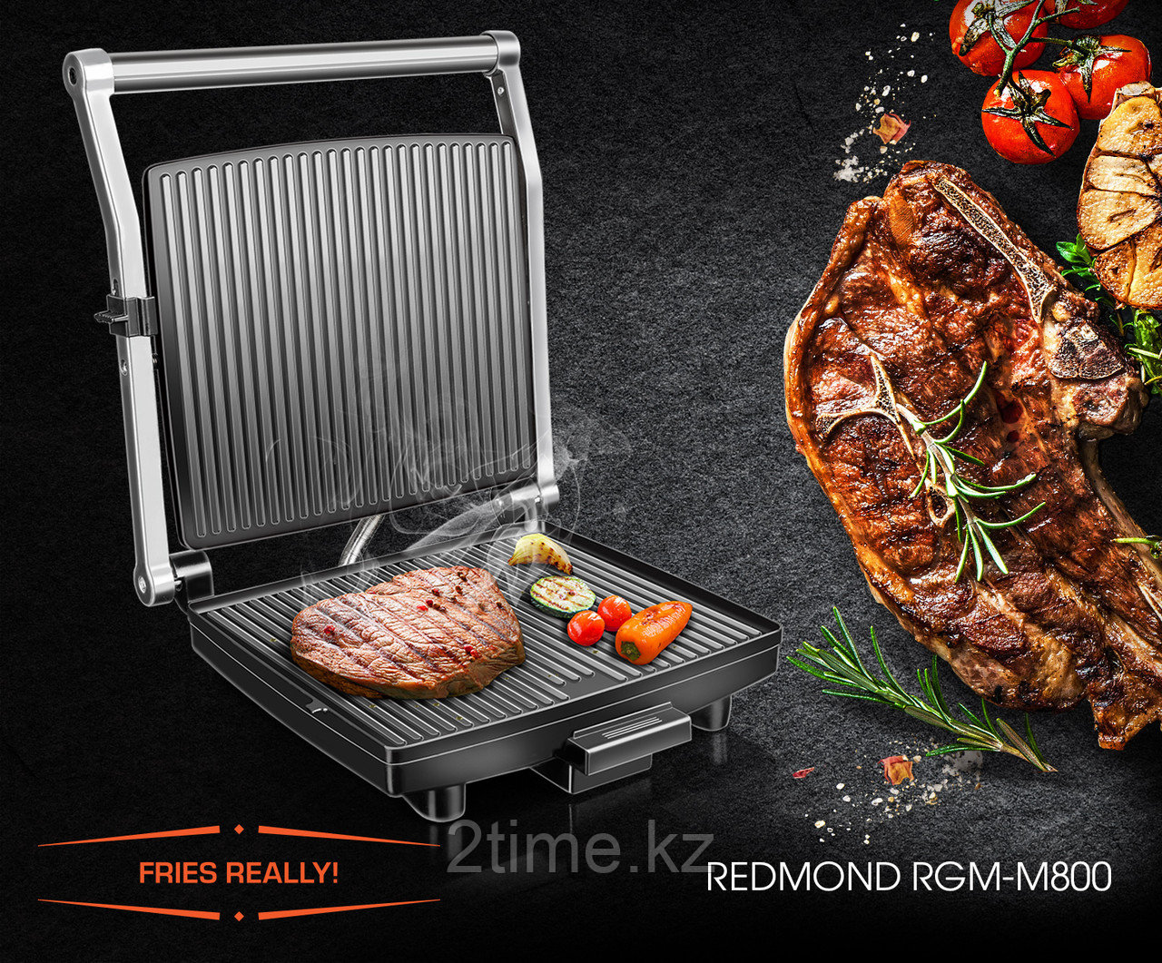 Гриль REDMOND SteakMaster RGM-M801, черный/сталь - фото 6 - id-p73821151