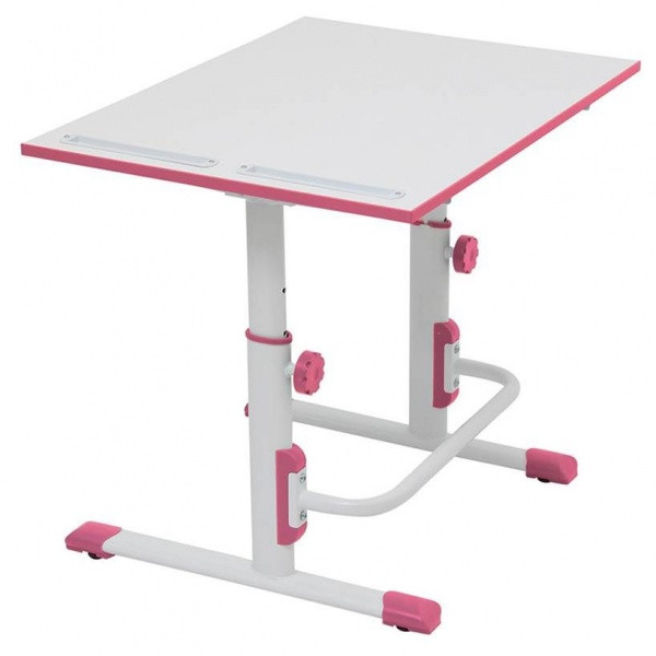 Растущая парта-трансформер Polini kids Simple М1, 75х55 см, белый-розовый