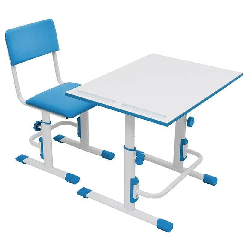 Растущая парта-трансформер Polini kids Simple М1, 75х55 см, белый-синий