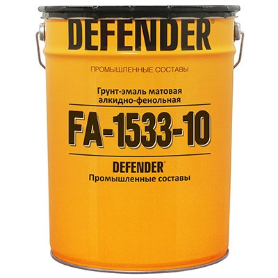 "DEFENDER ФА-1533" Однокомпонентная быстровысыхающая фенол-алкидная грунт-эмаль
