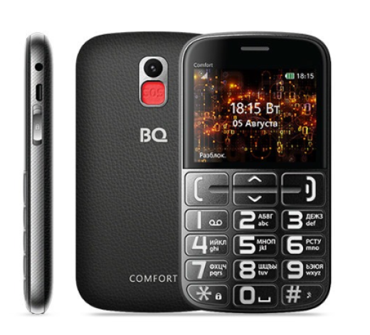 Мобильный телефон BQ-2441 Comfort Черный+Серебристый, фото 1