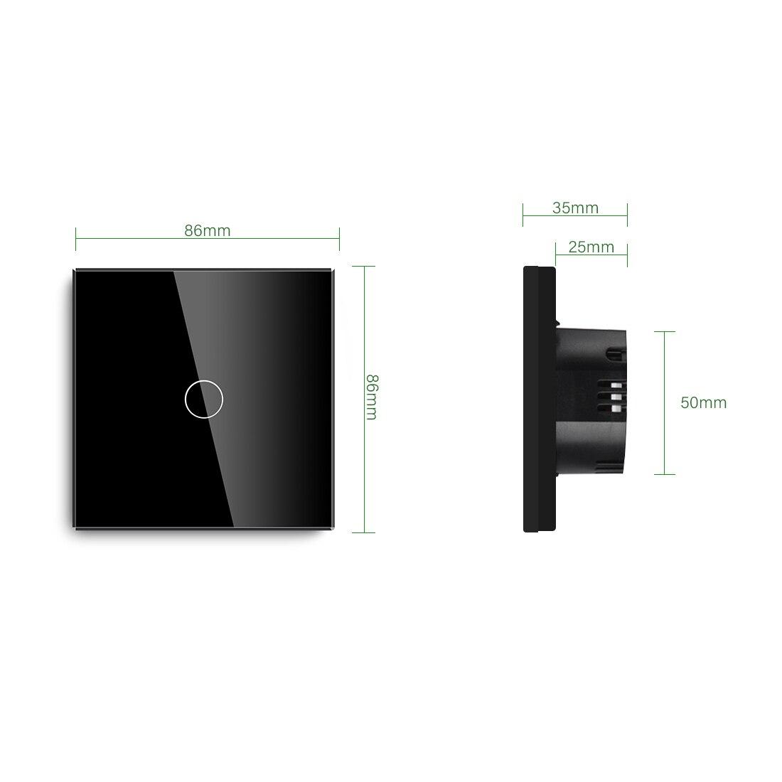 Сенсорный выключатель Touch Me Black (однолинейный, черный) для инфракрасной сауны - фото 4 - id-p74955451
