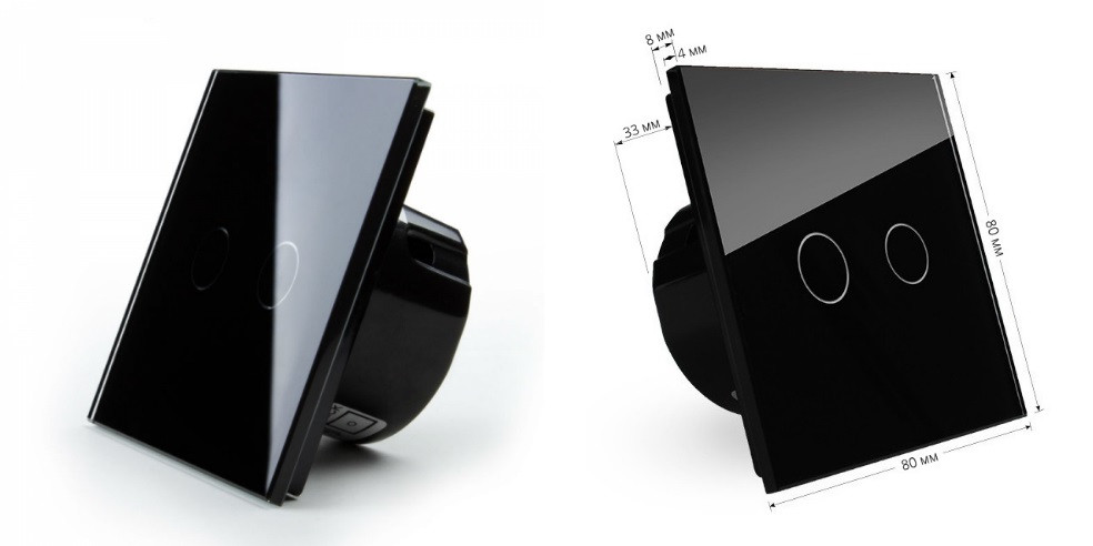Сенсорный выключатель Touch Me Black (двухлинейный, черный) для инфракрасной сауны - фото 3 - id-p74956530