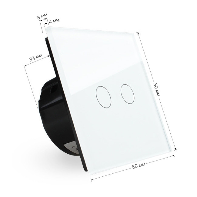 Сенсорный выключатель Touch Me White (двухлинейный, белый) для инфракрасной сауны - фото 3 - id-p74955453