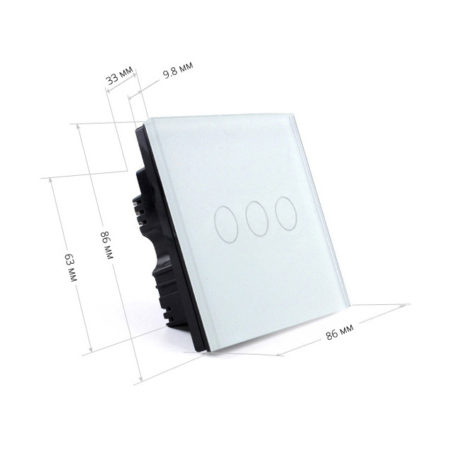 Сенсорный выключатель Touch Me White для русской бани (трехлинейный, белый) - фото 2 - id-p74959800