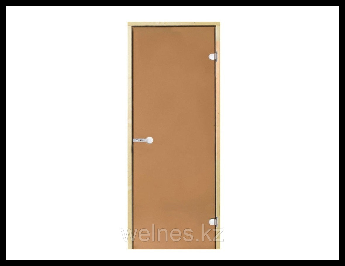 Дверь для инфракрасной сауны Harvia STG, 8x19 (короб - сосна, стекло - бронза, ручка - защелка)