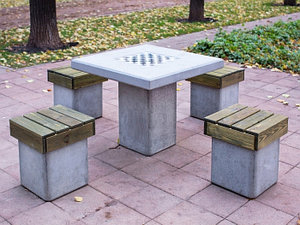 Шахматные столы из бетона