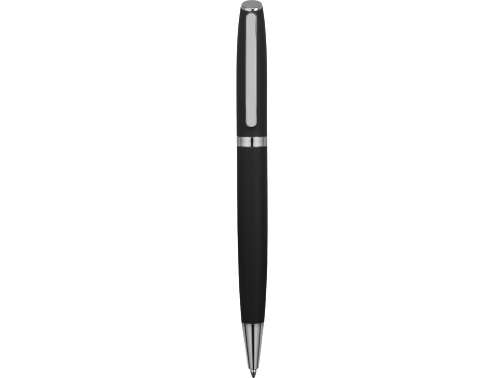 Ручка металлическая шариковая Flow soft-touch, черный/серебристый - фото 2 - id-p65546952