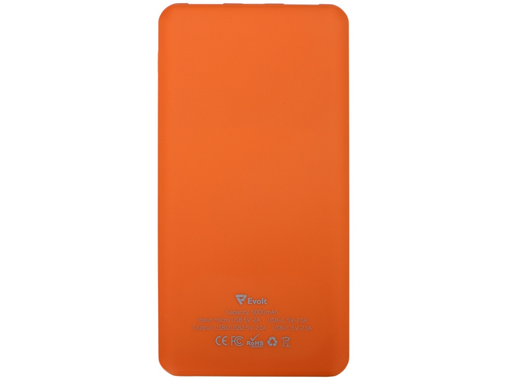 Портативное зарядное устройство Reserve с USB Type-C, 5000 mAh, оранжевый - фото 3 - id-p69237072