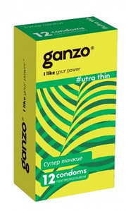 Ультратонкие презервативы "GANZO" - "ULTRA THIN", 12 штук