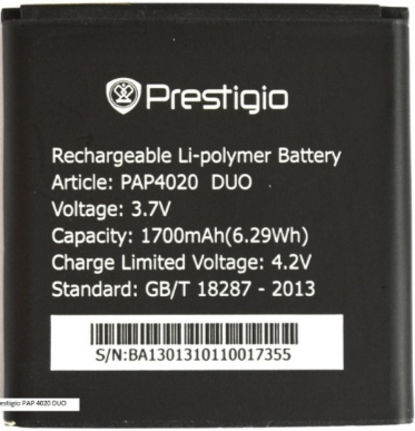Батарея для Prestigio MultiPhone 4020 DUO (PAP4020 Duo, 1700mah)
