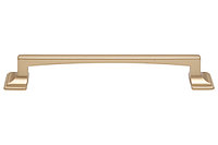 Мебельная ручка скоба, замак, размер посадки 128 мм, цвет золото матовое