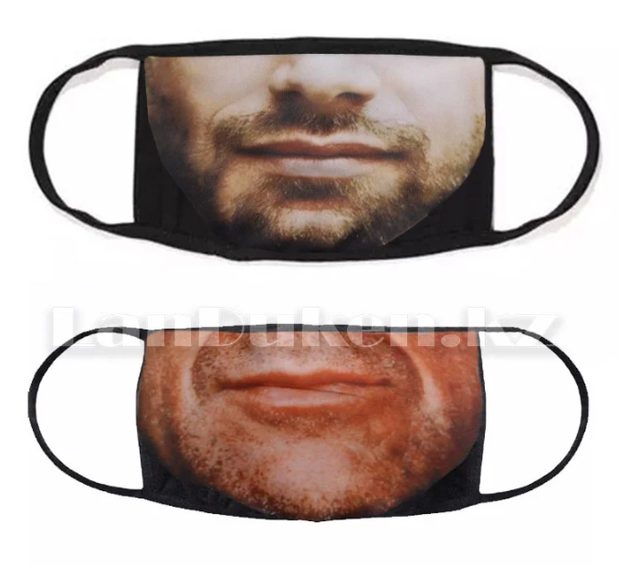 Многоразовая двухслойная маска респиратор с защитой от холода и пыли в ассортименте (мужские лица) - фото 10 - id-p73169807