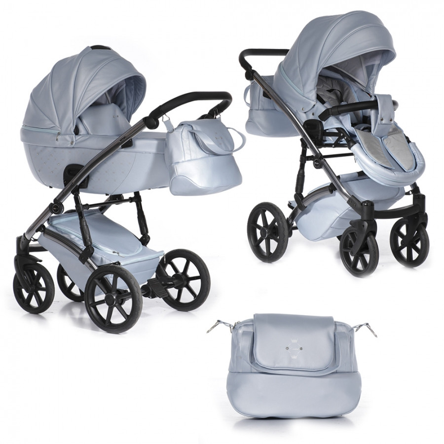 Детская коляска Pituso Pituso Cristal Голубой, Рама Silver
