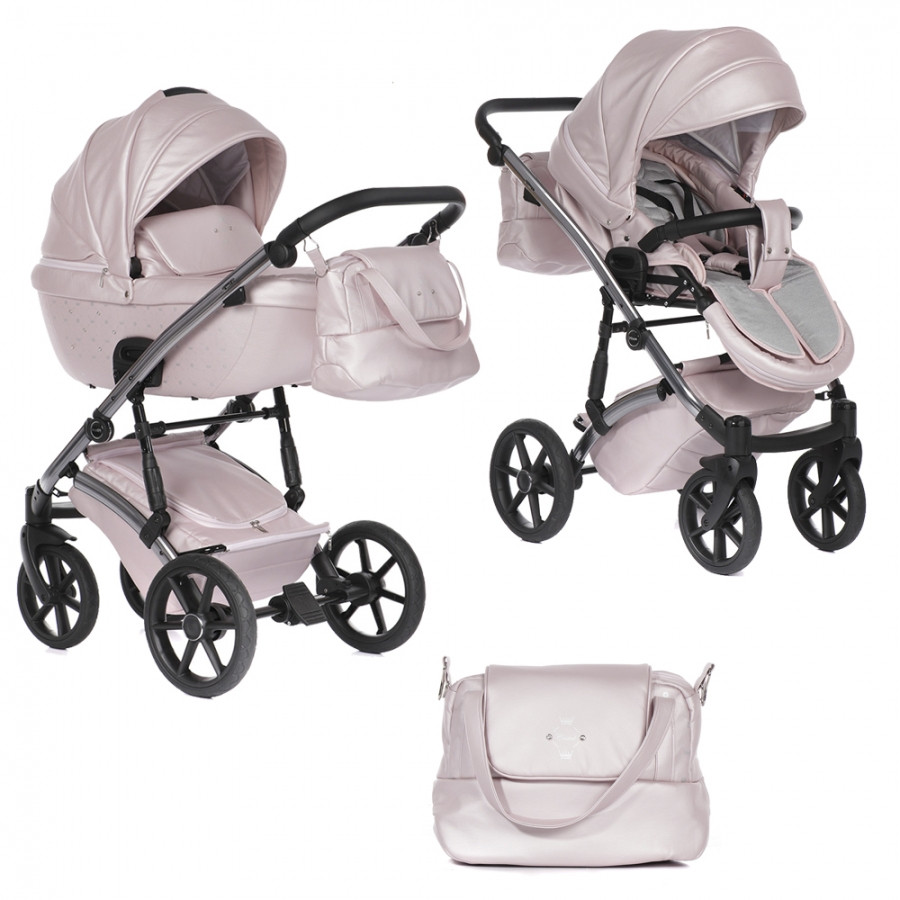 Детская коляска Pituso Pituso Cristal 2 в 1 Розовая, Рама Silver