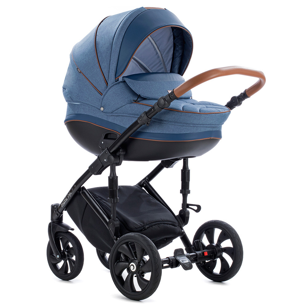 Коляска Tutis Mimi Style 2 в 1 Деним + Кожа синяя