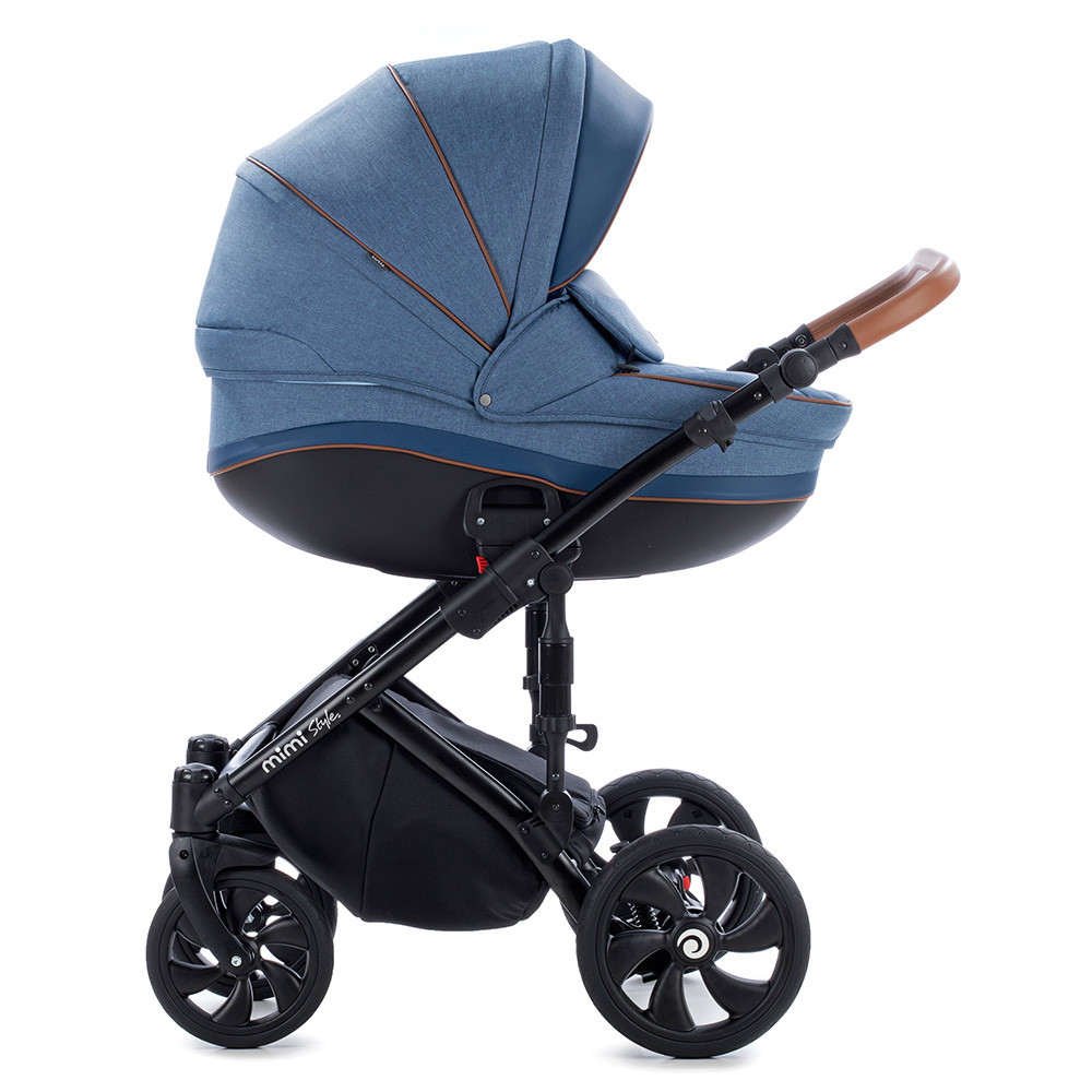 Коляска Tutis Mimi Style 2 в 1 Деним + Кожа синяя