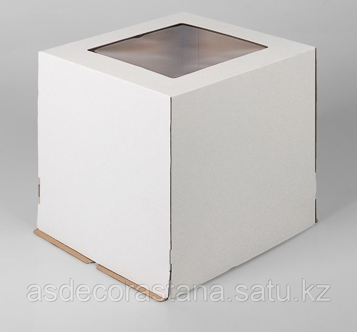 Коробка для тортов 37*37*30 см с окном - фото 1 - id-p67695044