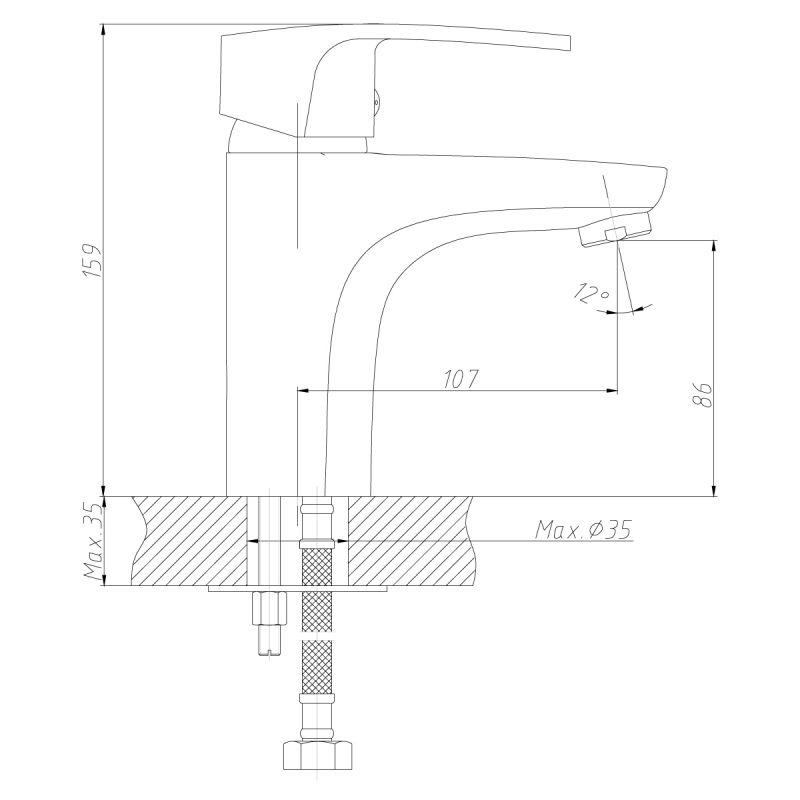 Смеситель DECOROOM DR67011 одноручный для умывальника монолитный, хром - фото 2 - id-p75094316