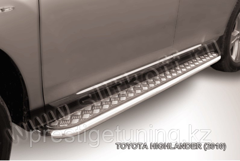 Защита порогов d57 с листом Toyota Highlander 2011-13