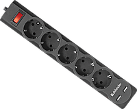Сетевой фильтр Defender DFS 755 5 розеток, 2xUSB, 5 м, 2.1А, фото 1