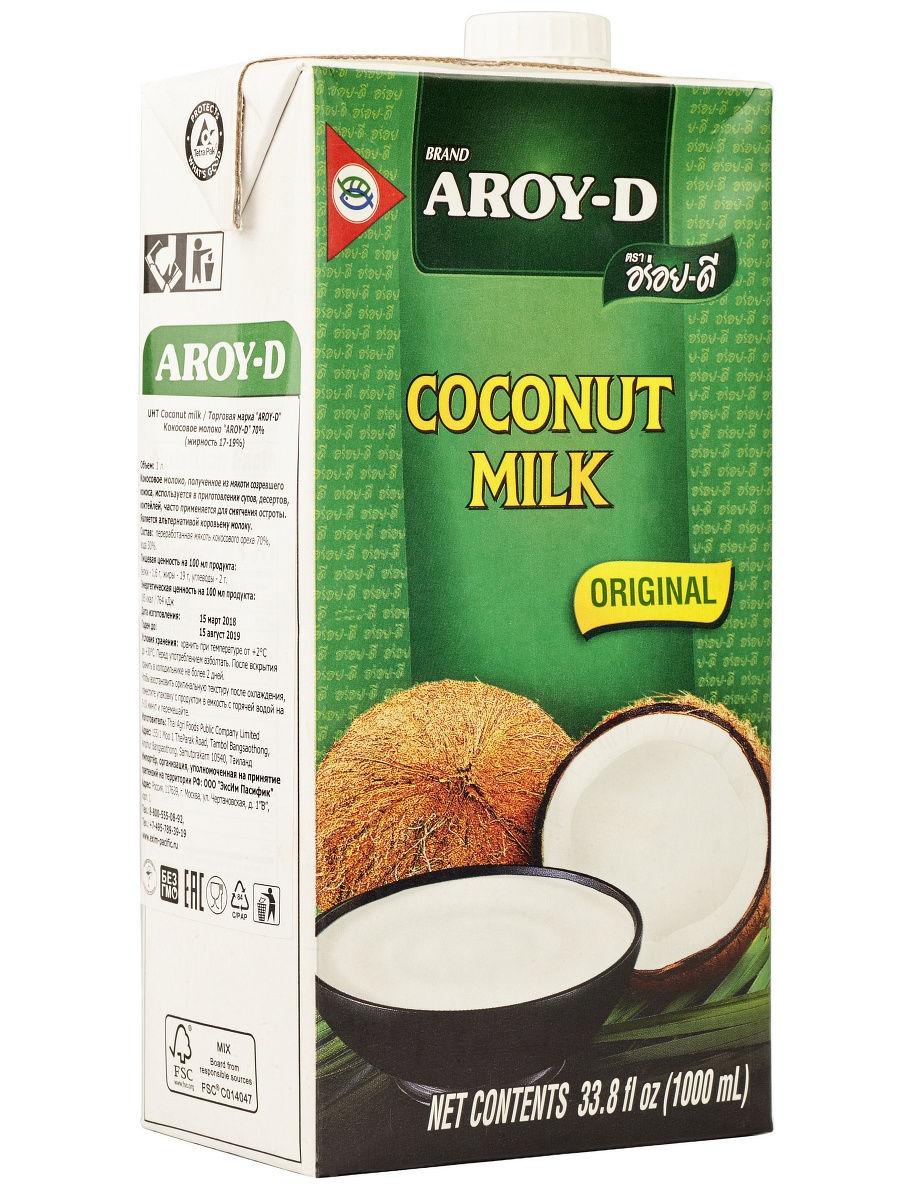Кокосовое молоко 60% Aroy D 1000 мл
