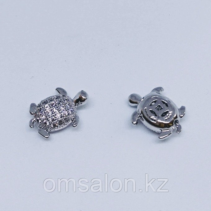 Декоративный элемент Черепаха, с фианитами, 11х9мм, фото 1