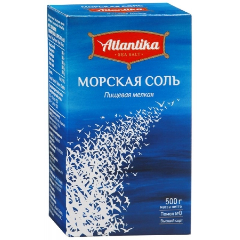 Соль морская мелкая Atlantika 1 кг