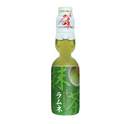 Газированный японский напиток Hatakosen Ramune Зеленый Чай 200мл