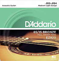 Акустикалық гитараға арналған ішектер Medium Light 12-54 D'Addario EZ920 AMERICAN BRONZE 85/15