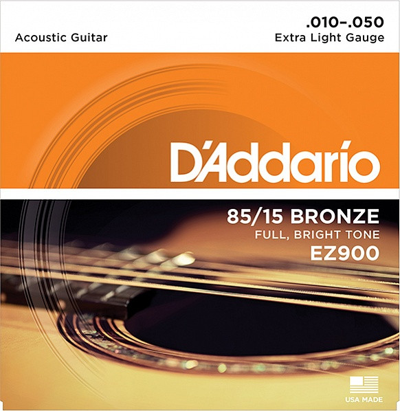 Струны для акустической гитары, Extra Light 10-50, D`Addario EZ900, фото 1