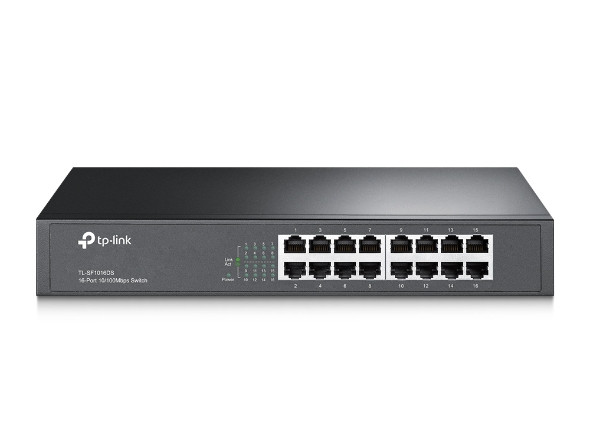 TP-LINK TL-SF1016DS Коммутатор настольный, 16 портов 10/100M RJ45, Корпус металл