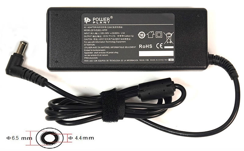 Зарядка (сетевой адаптер) PowerPlant для ноутбука SONY 220V, 19.5V 92W 4.74A (6.5*4.4)