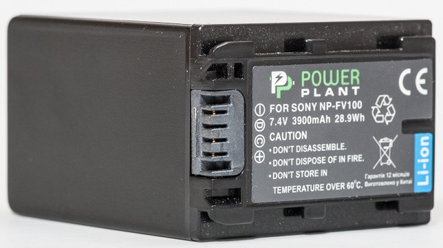 Батарейка (аккумулятор) PowerPlant Sony NP-FV100 3900mAh