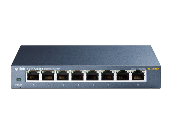 TP-LINK TL-SG108 Коммутатор Настольный, 8 портов 10/100/1000М, Корпус металл