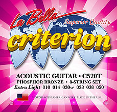 Criterion Комплект струн для акустической гитары 010-050 La Bella C520T